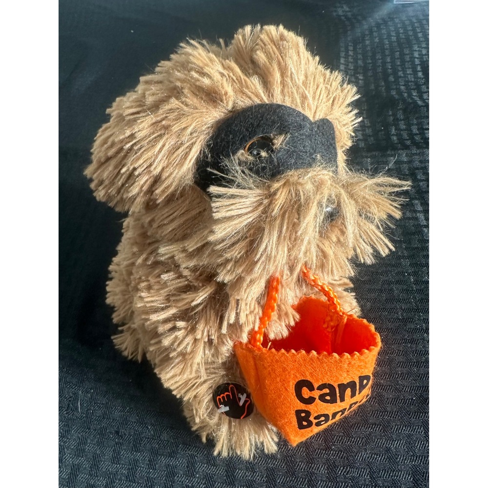 Dan Dee Halloween Animated Dog Plush Candy Bandit Addams Family Theme NWT Works!